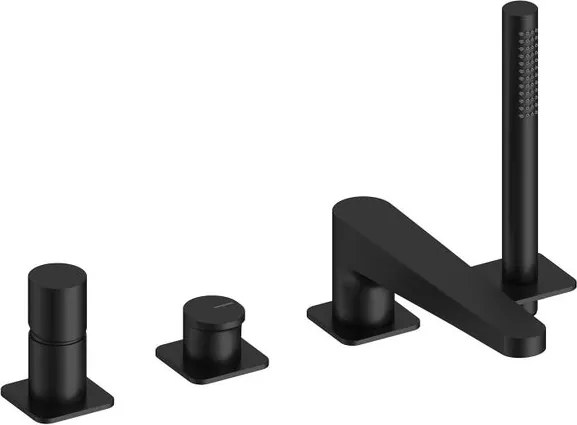 Rubinetto per vasca getto laminare cristallino Air nero