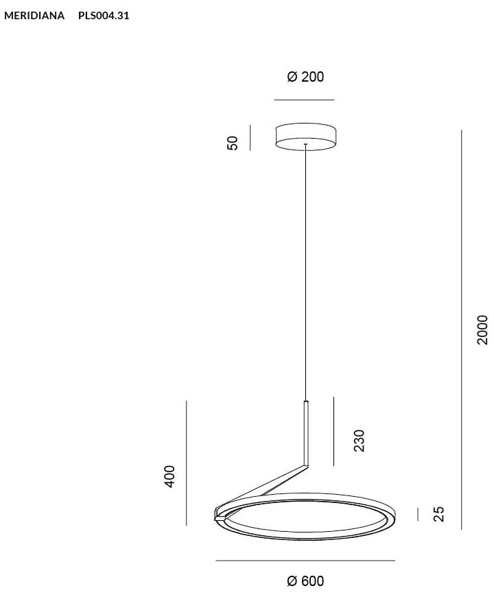 MERIDIANA sospensione 44W bronzo dimmerabile