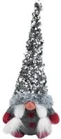Gnomo natalizio fermaporte 26 cm Glitter argento