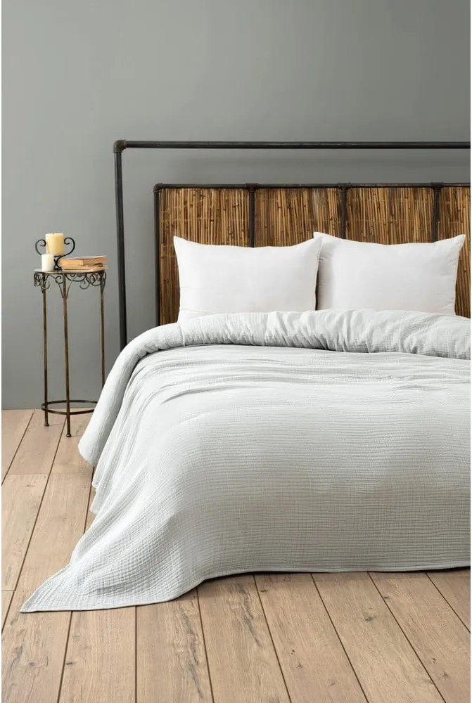 Copriletto in mussola grigio chiaro 220x250 cm Muslin - Mijolnir