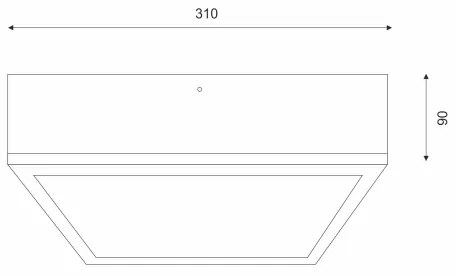 Plafoniera OAK SQUARE 2xE27/15W/230V 31x31 cm quercia/nero