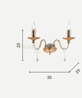 Applique in vetro e cristallo oro 2 luci cecilia ap.cecilia-2-oro