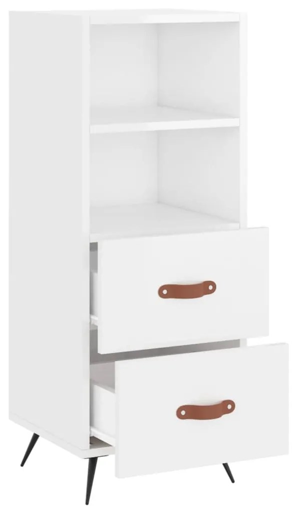 Credenza bianco lucido 34,5x34x90 cm in legno multistrato