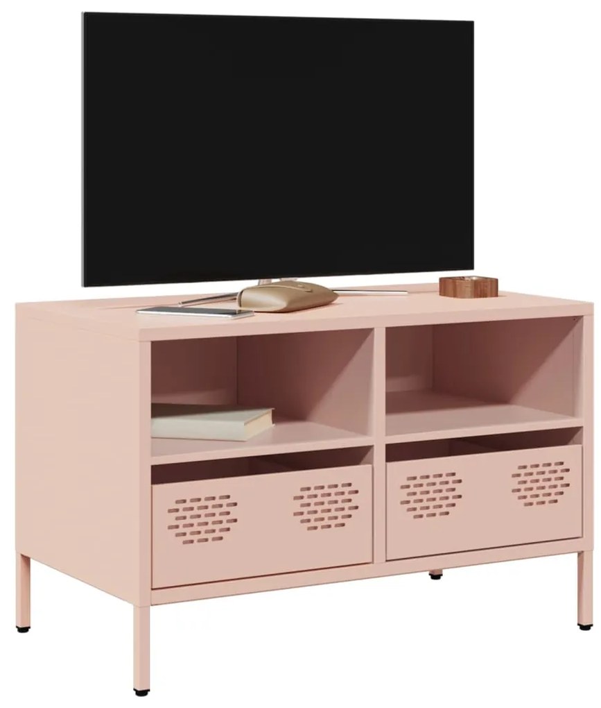 Mobile Tv Rosa 68x39x43,5cm İn Acciaio Laminato A Freddo /