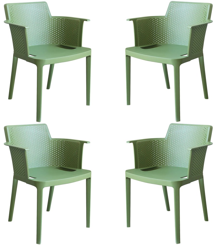 MAKKA - poltrona da esterno ed interno in plastica set da 4