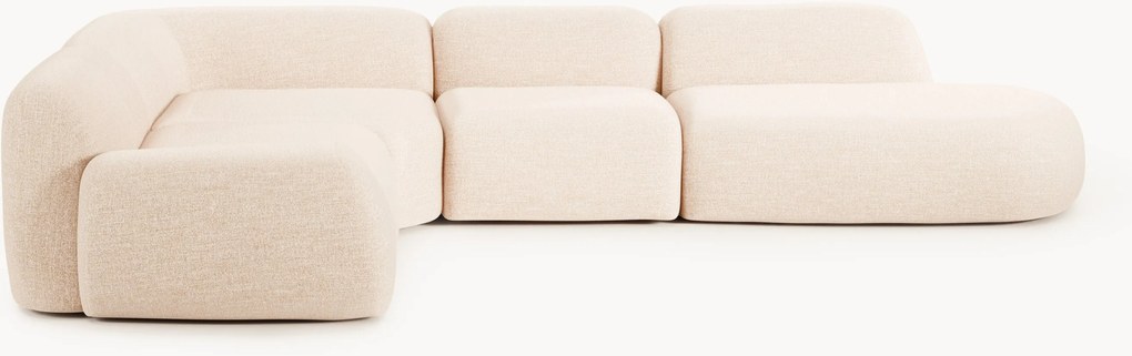 Divano angolare componibile XL in bouclé con chaise longue Wolke