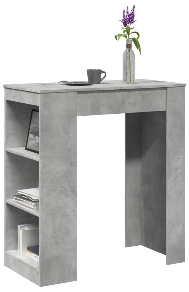 Tavolo Bar Con Rastrelliera Grigio 95x47x103,5 Cm Multistrato /