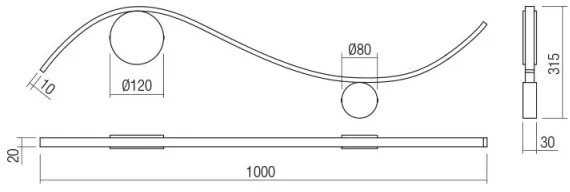 Redo 01-3112 - Applique a LED WAVE LED/11W/230V ottone