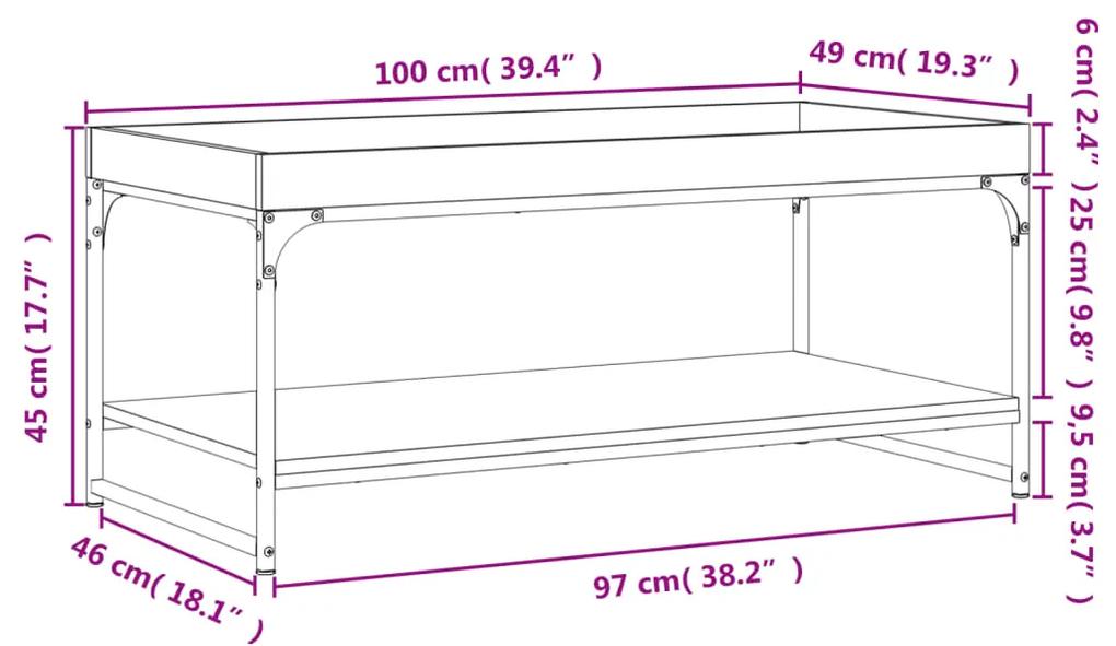 Tavolino da Salotto Rovere Sonoma 100x49x45cm Legno Multistrato