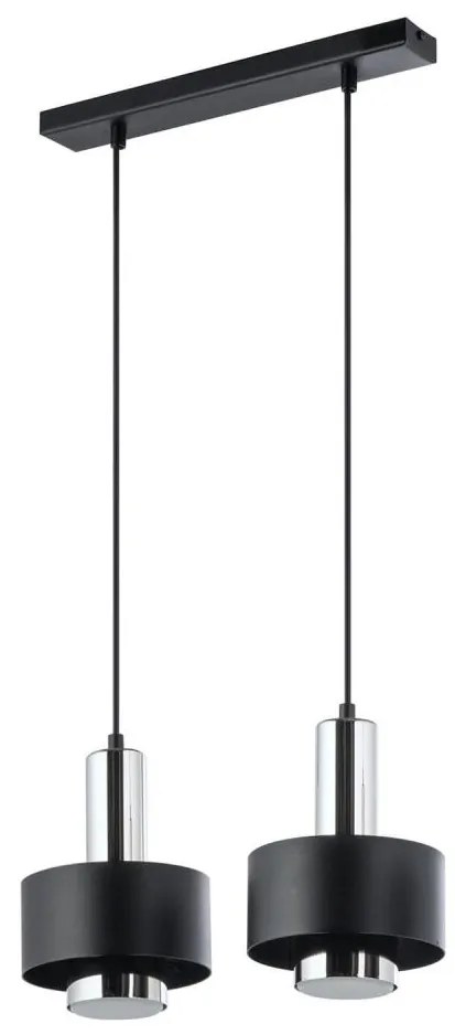 Lampadario a sospensione con filo RIF LUX 2xGX53/12W/230V nero/cromo lucido