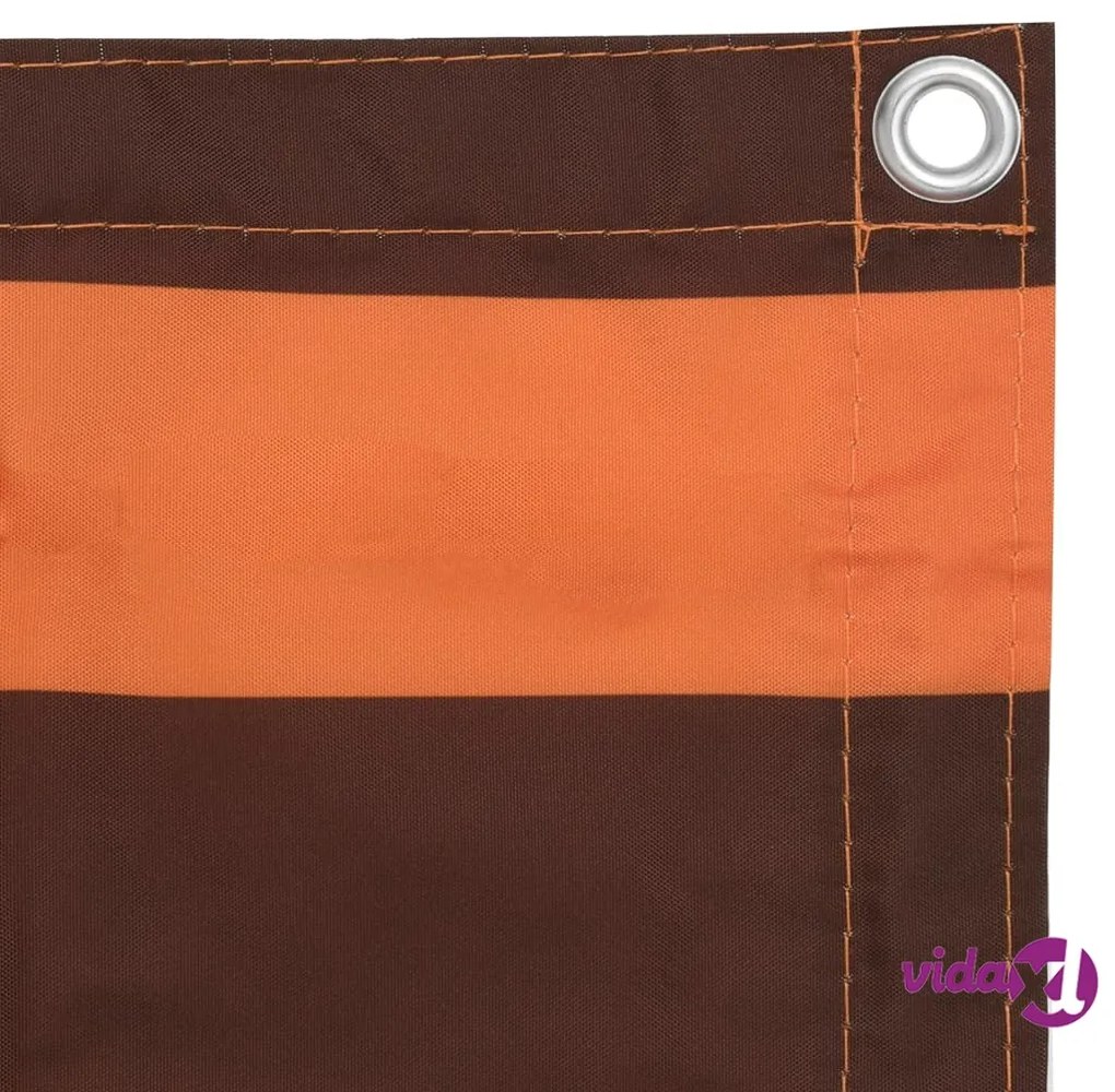 vidaXL Paravento Balcone Arancione e Marrone 90x500 cm Tessuto Oxford