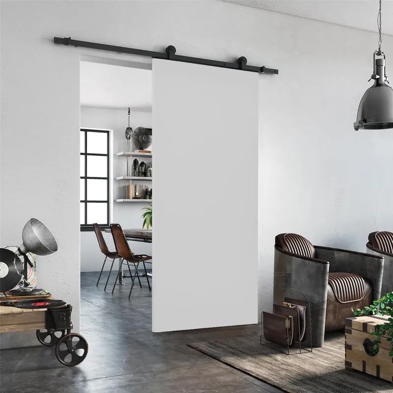 Porta scorrevole sinistra Smoke in legno grigio, L 92.5 x H 211.5 cm, con binario Industrial