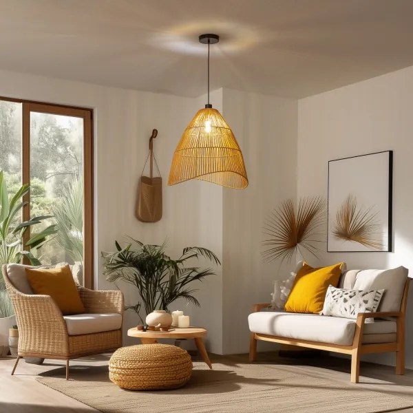 Brilagi - Lampadario LED sospeso con cavo CERIA BOHO, 1xE27/40W/230V, Ø 50 cm, marrone