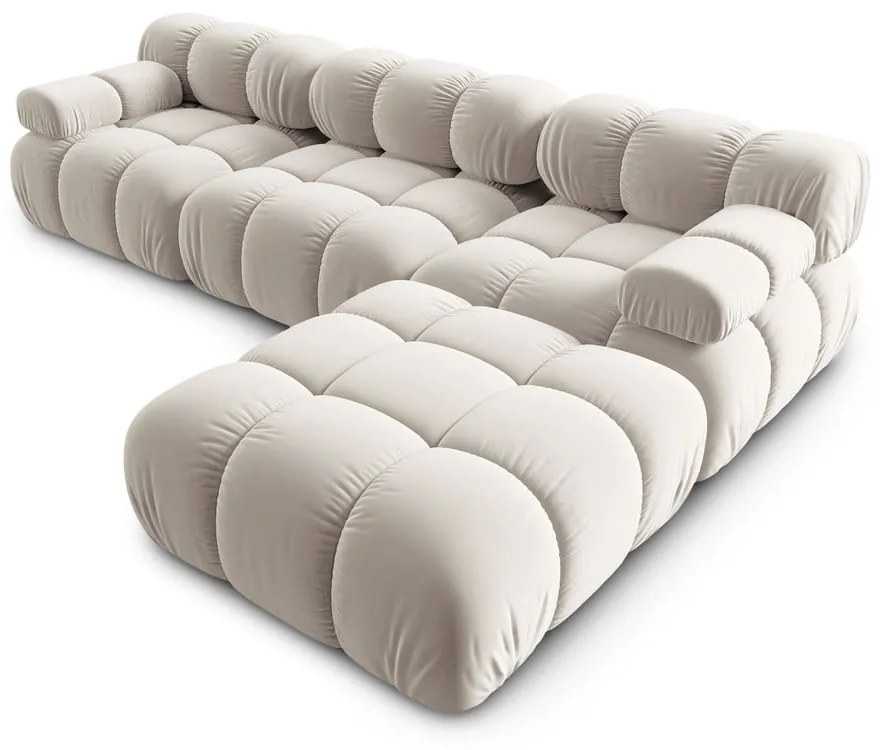 Divano angolare in velluto beige (angolo destro) Bellis - Micadoni Home