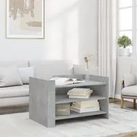 Tavolino Salotto Grigio Cemento 80x50x50 cm Legno Multistrato 848342