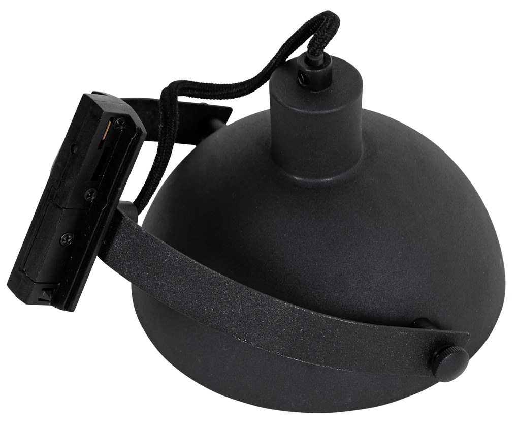 Faretto a binario industriale monofase nero con interno oro - Magnax