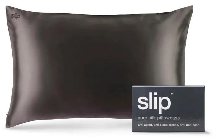 Federa per cuscino in seta 51x76 cm Charcoal – slip