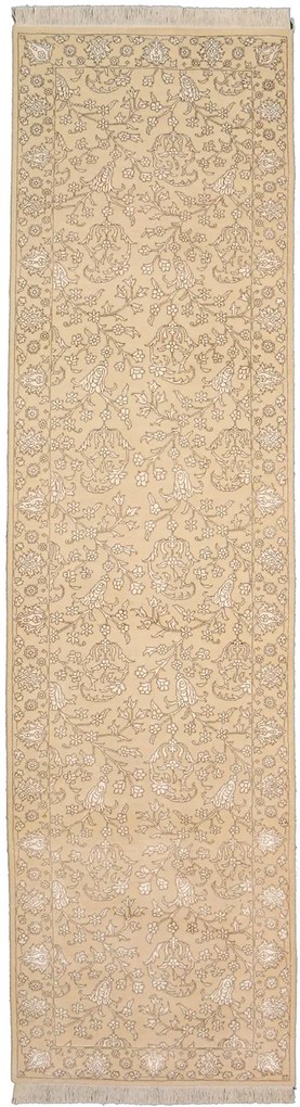 Tabriz Tappeto orientale 80x300 Beige (Indian) Annodato A Mano
