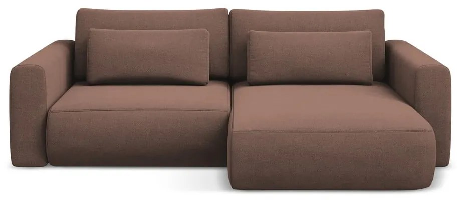 Divano angolare rosa allungabile/con contenitore (con penisola a destra/con chaise lounge) Kapua – Makamii