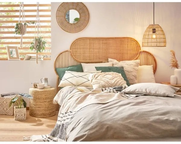 Eglo 425029 - Specchio da parete MITSUKE Ø 55 cm in bambù