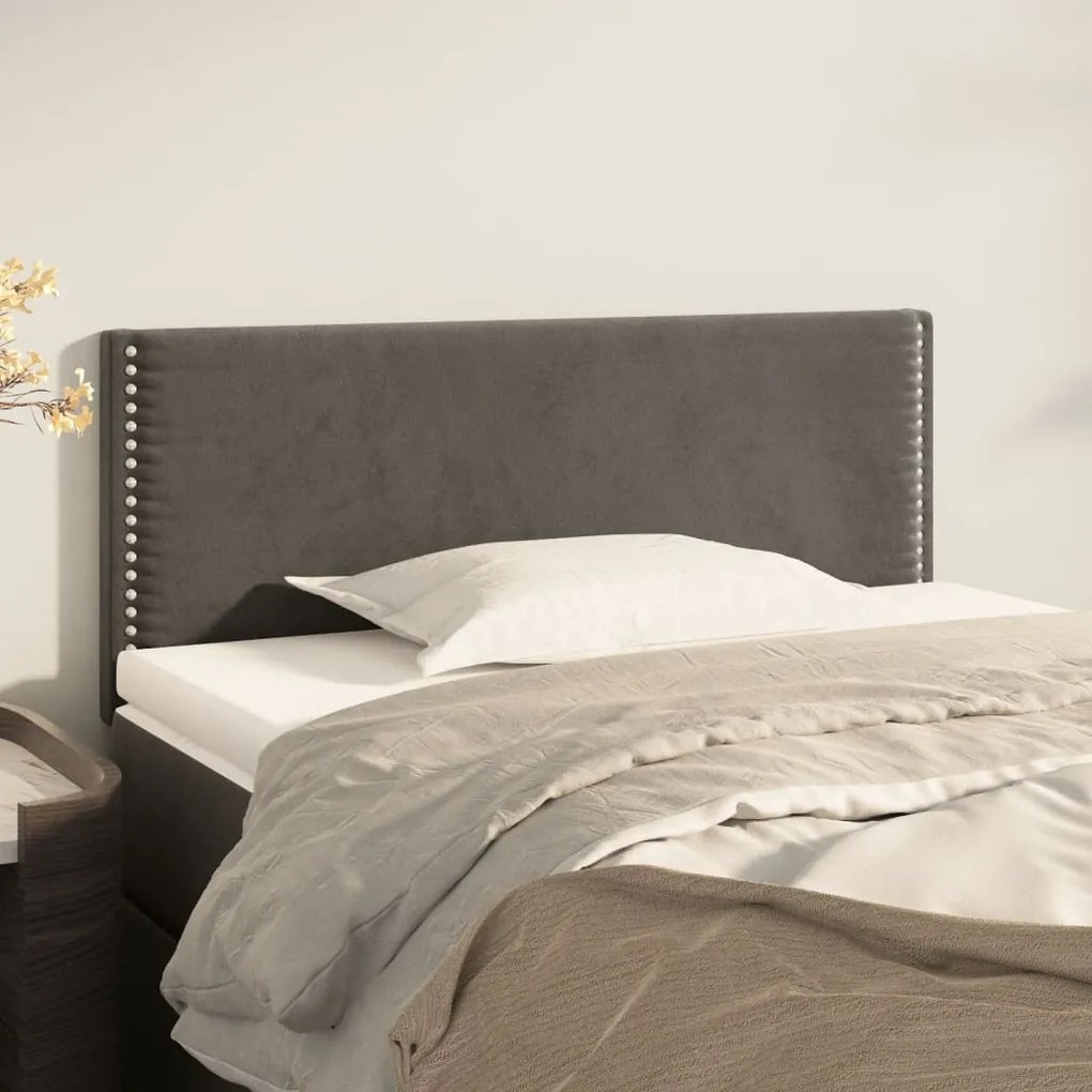 Testiera Grigio Scuro 100x5x78/88 Cm İn Velluto /