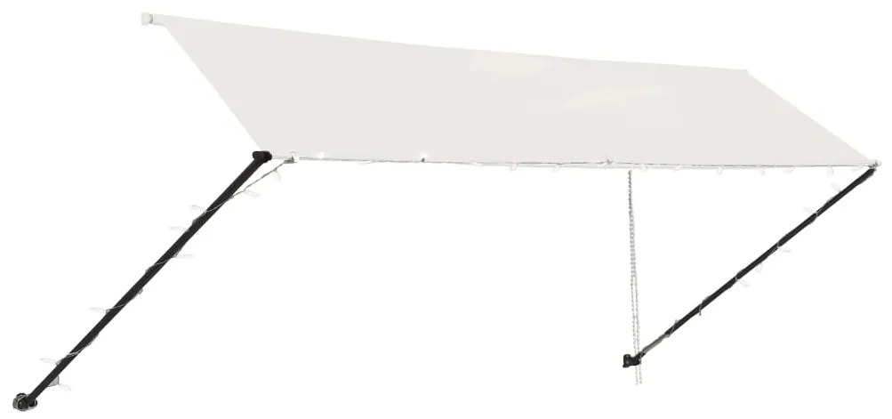 Tenda da Sole Retrattile con LED 400x150 cm Crema