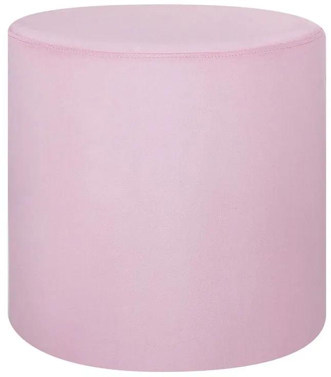 Pouf in velluto color rosa LOVETT Beliani