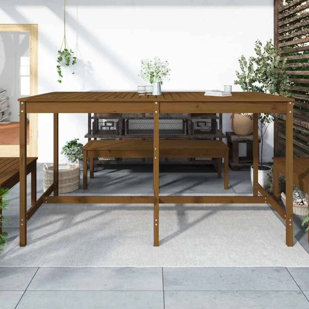 Tavolo da giardino miele 203,5x90x110cm legno massello di pino