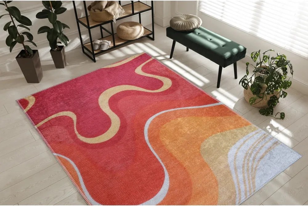 Tappeto rosso e arancione lavabile 120x180 cm Colors of Joy – Vitaus