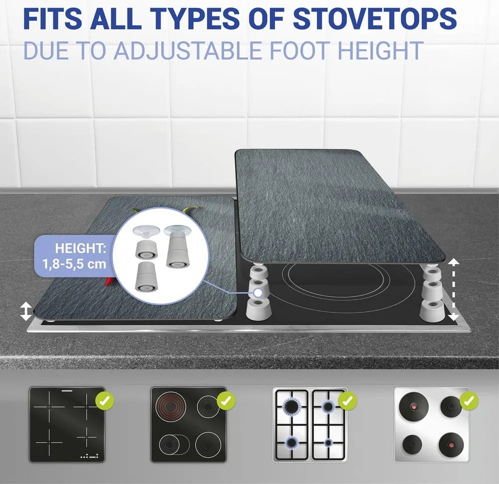 Set di 2 copri stufe in vetro, 52 x 30 cm Cayenne - Wenko