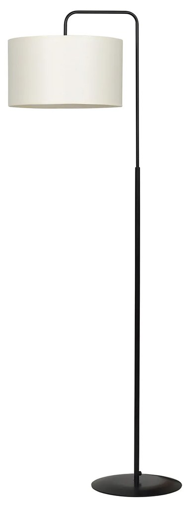 Piantana Contemporaneo Sigfrido Acciaio Nero Ecru 1 Luce E27 Ip20