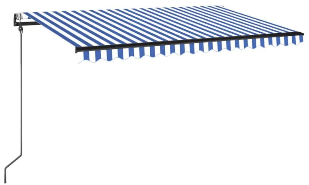 Tenda da Sole Retrattile Automatica 450x350 cm Blu e Bianca