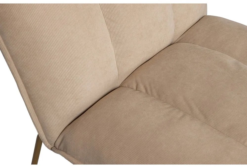 Poltrona beige con struttura in oro Fie Fire - WOOOD