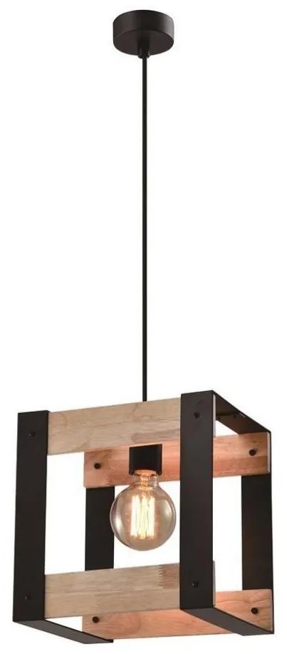 Lampadario a sospensione con filo VARNA 1xE27/40W/230V quercia