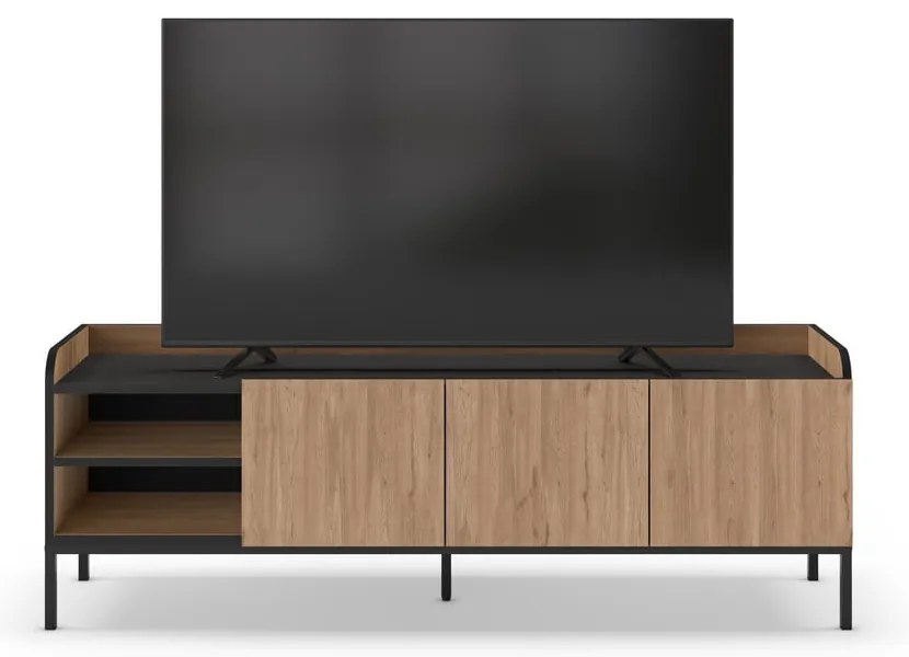 Mobile TV di colore naturale con effetto rovere 160x55x42 cm Adara – Marckeric