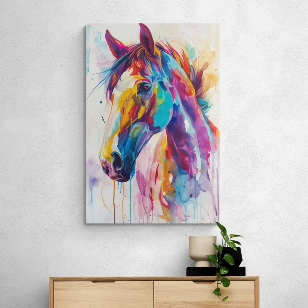 Quadro su tela – Cavallo con imitazione di pittura