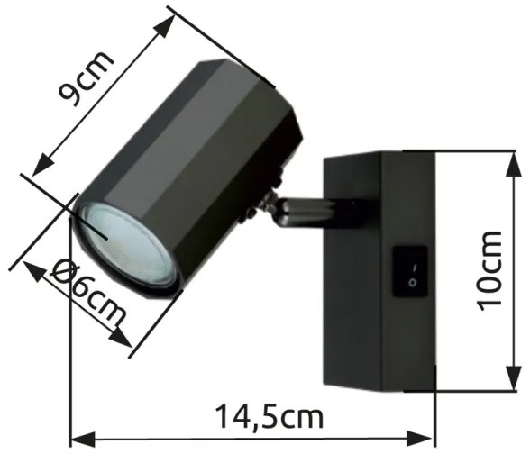 Globo 57918-1 - Faretto da parete JAMES 1xGU10/25W/230V