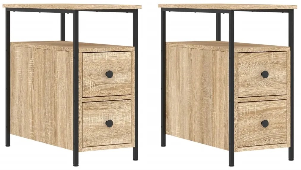 Comodini 2 pz rovere sonoma 30x60x60 cm in legno multistrato