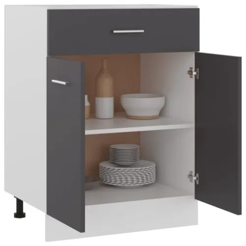 Armadio con Cassetto Grigio 60x46x81,5 cm in Truciolato