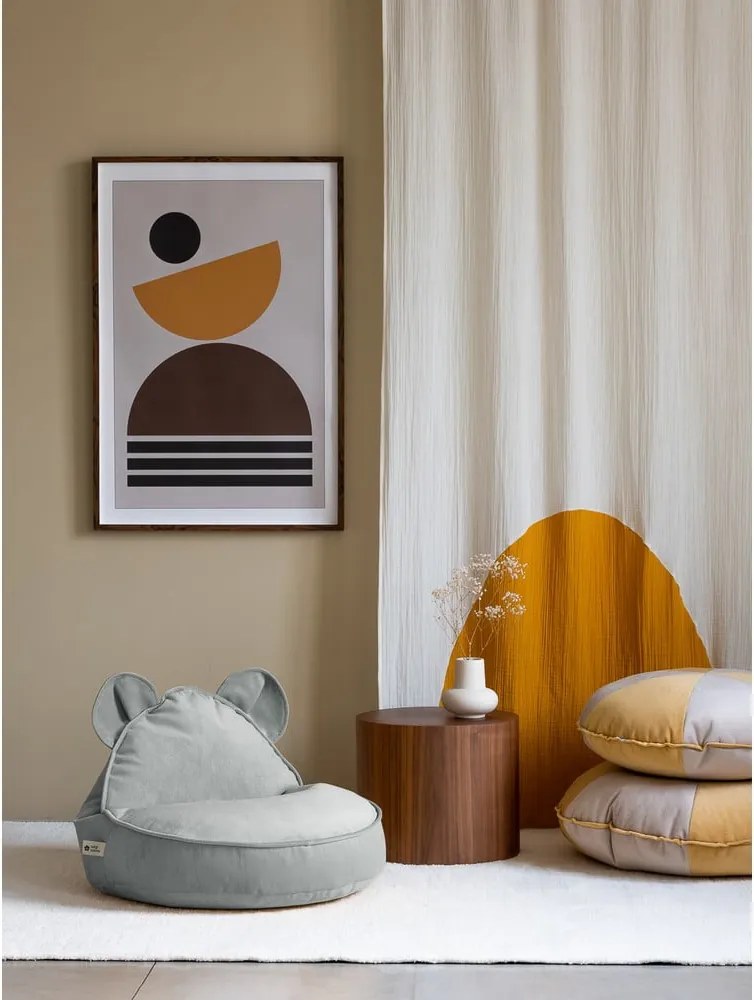 Pouf a sacco per bambini color menta con rivestimento in velluto Bear – Wigiwama