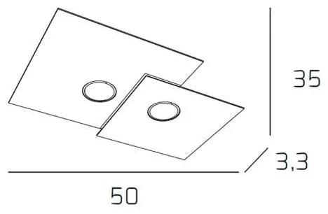 Plafoniera Moderna Rettangolare Plate Metallo Grigio Antracite 2 Luci Gx53