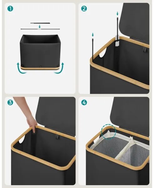 Cesto porta biancheria TATE nero