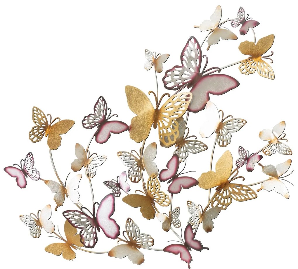 PANNELLO DA MURO BUTTERFLIES ORO/BORDEAUX CM 132X3,5X95,5