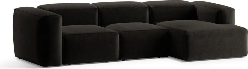 Divano angolare nero (con penisola a destra/con chaise lounge) Bergamo – Cosmopolitan Design