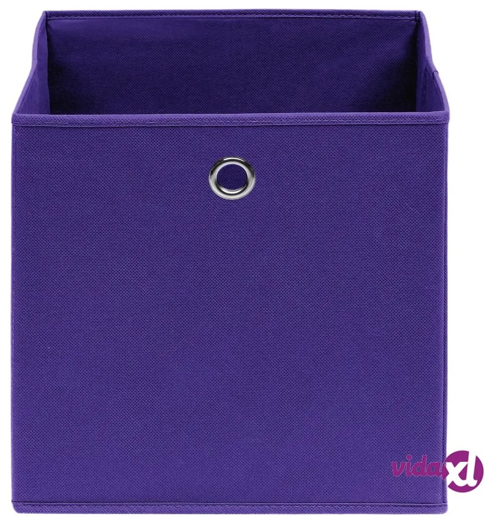 vidaXL Scatole Portaoggetti 10pz Viola 32x32x32 cm Tessuto