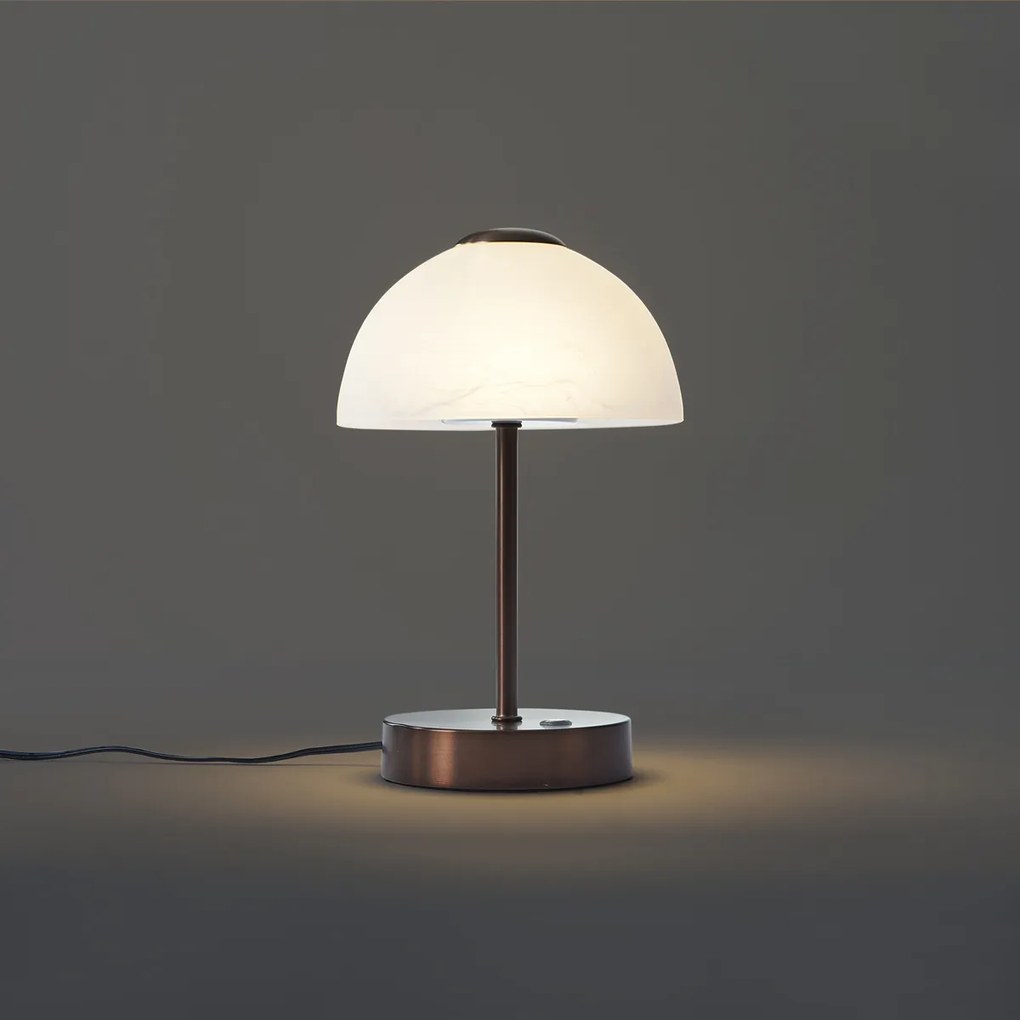 Lampada da tavolo di design bronzo scuro con LED dimmerabile - Joya
