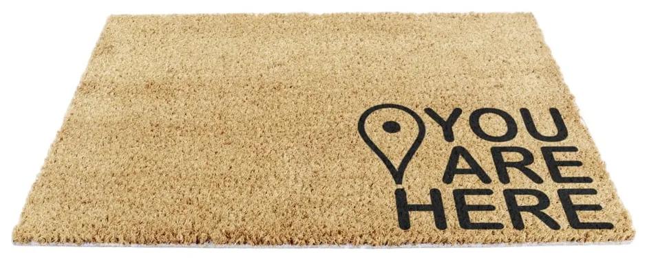 Tappeto in cocco naturale nero You Are, 40 x 60 cm You Are Here - Artsy Doormats