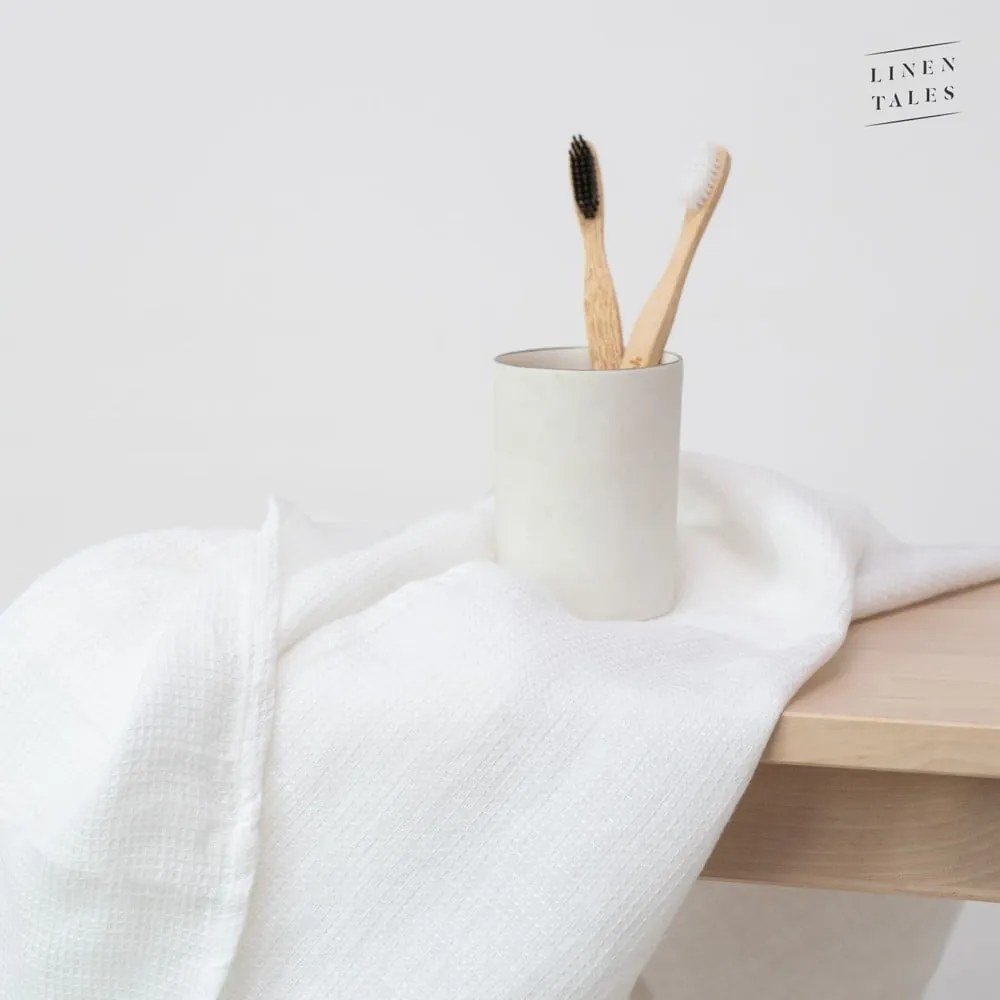 Asciugamano di lino bianco 65x45 cm White - Linen Tales