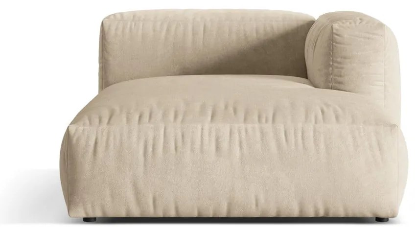 Parte divano componibile beige (con penisola a destra) con rivestimento in velluto Martina – Micadoni