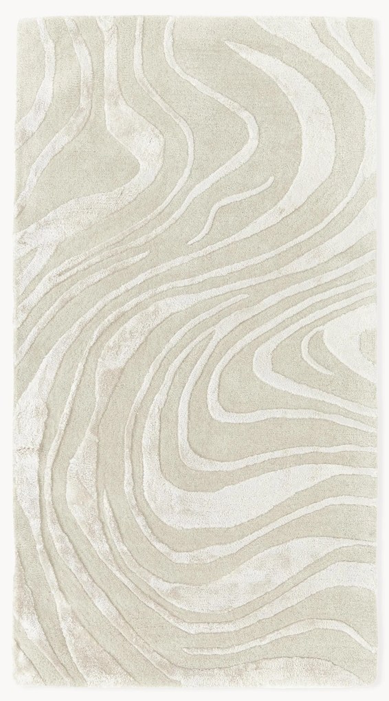 Tappeto a pelo corto fatto a mano con motivo in rilievo Winola